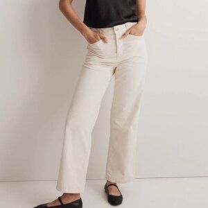 Madewell Women's Tall Emmett 2.0 Wide-Leg Pants in Corduroy Antique Cream